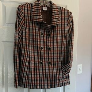 CAbi Women's Multicolor Plaid Double-Breasted Blazer